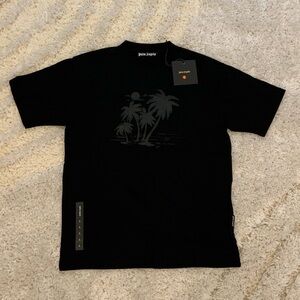 Palm Angels Matte Black Palm Trees Black T-Shirt Mens Size Large